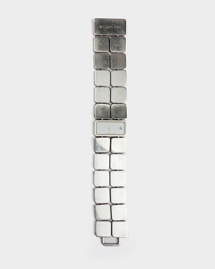 Calvin Klein Swiss Made Squares Metallic Watch 2000's