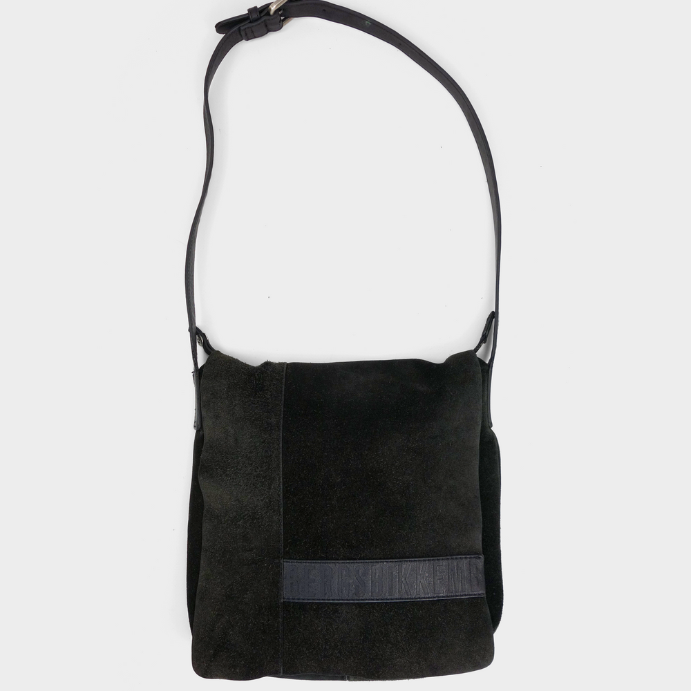 Dirk Bikkembergs Raw Black Suede Side Bag 2000's