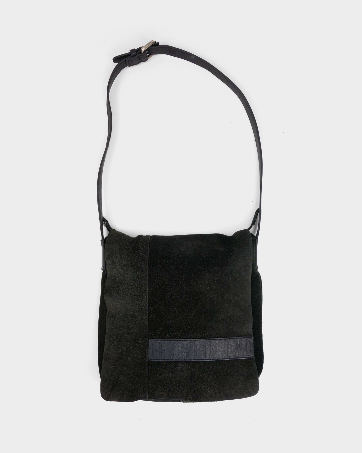 Dirk Bikkembergs Raw Black Suede Side Bag 2000's