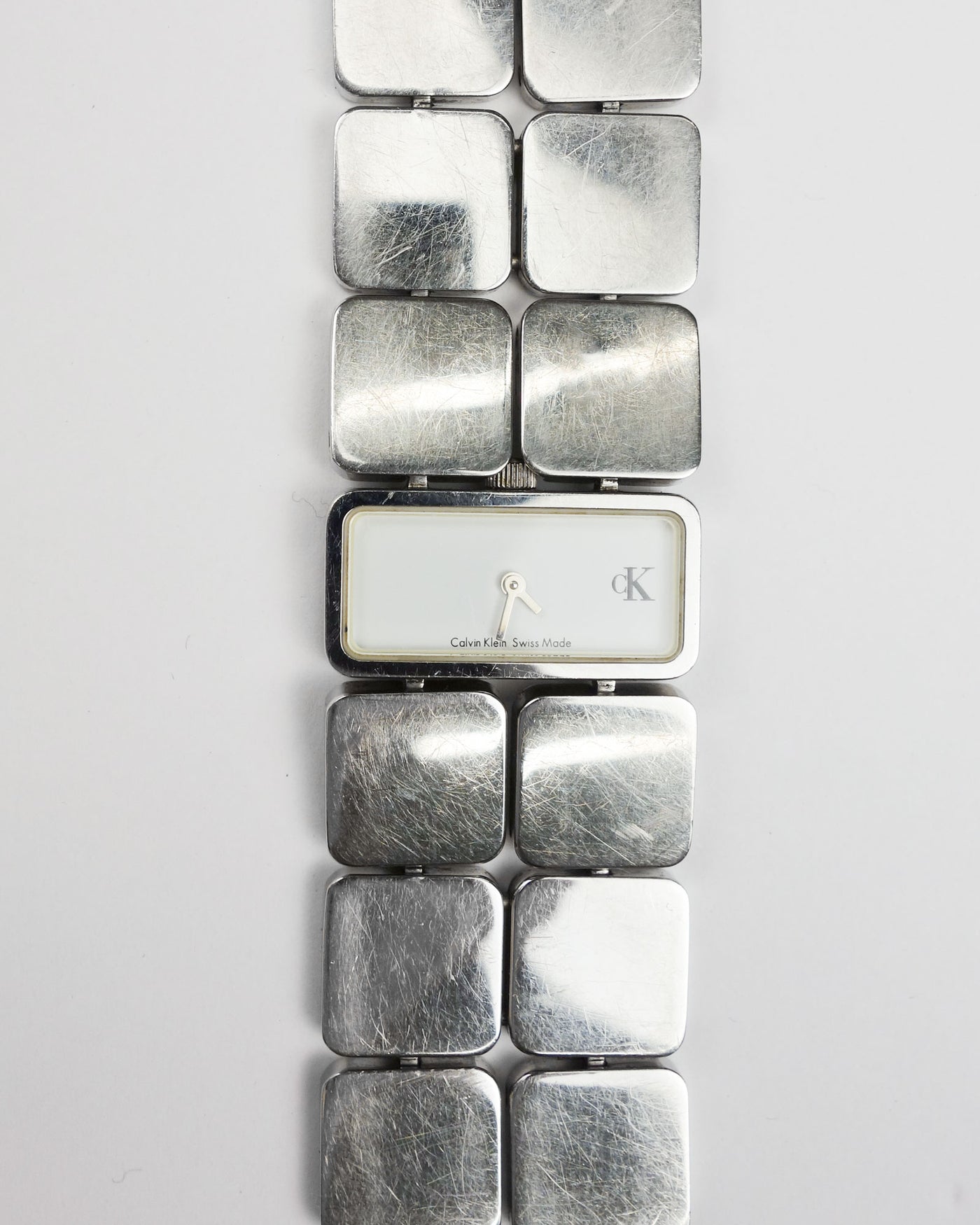 Calvin Klein Swiss Made Squares Metallic Watch 2000's
