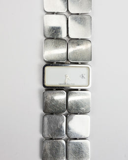 Calvin Klein Swiss Made Squares Metallic Watch 2000's