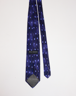 Paco Rabanne Purple Printed Silk Tie 1990's