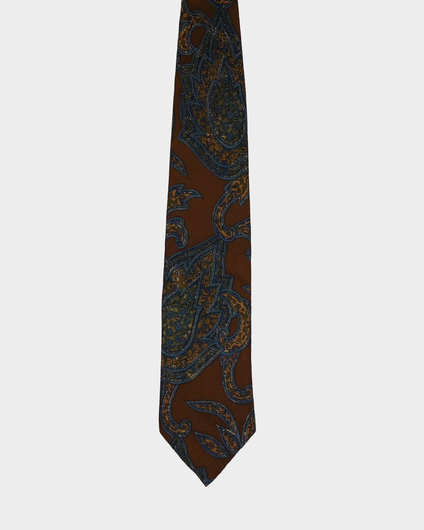 Pierre Balmain Parsley Brown Silk Tie 1990's