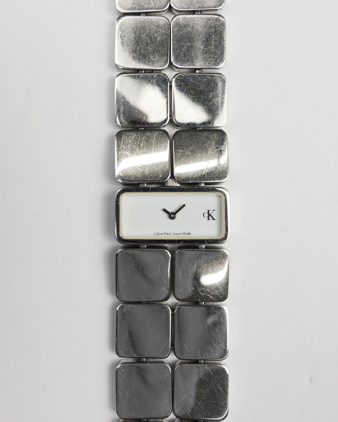 Calvin Klein Swiss Made Squares Metallic Watch 2000's