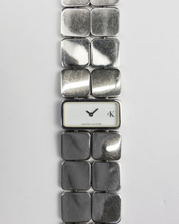 Calvin Klein Swiss Made Squares Metallic Watch 2000's