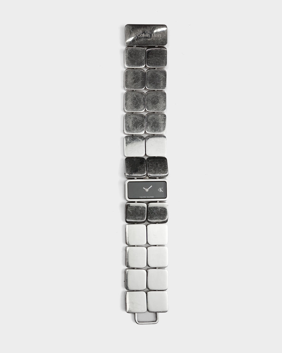 Calvin Klein Swiss Made Squares Metallic Watch 2000's