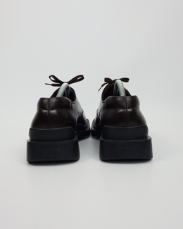 Prada Squared Toe Brown Leather Shoes 2000's