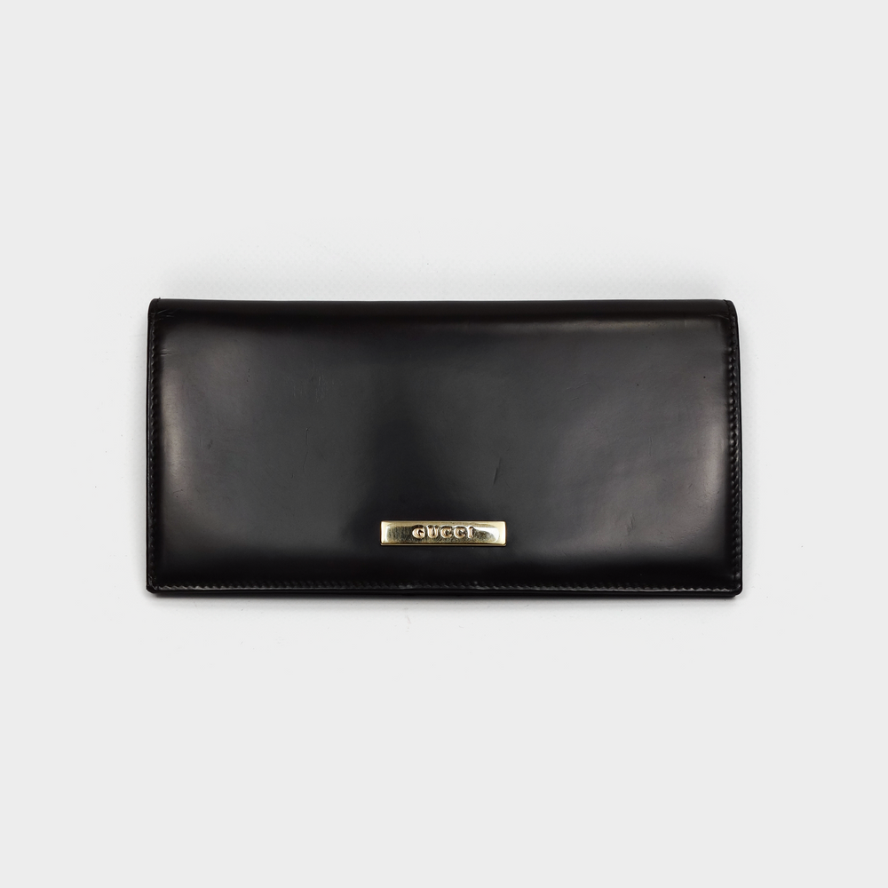 Gucci By Tom Ford Brown Patent Leather Wallet 1998