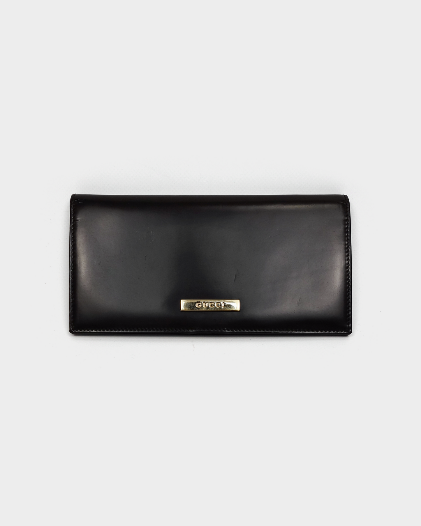 Gucci By Tom Ford Brown Patent Leather Wallet 1998