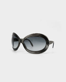 Salvatore Ferragamo Mesh Print Mask Sunglasses 2000's