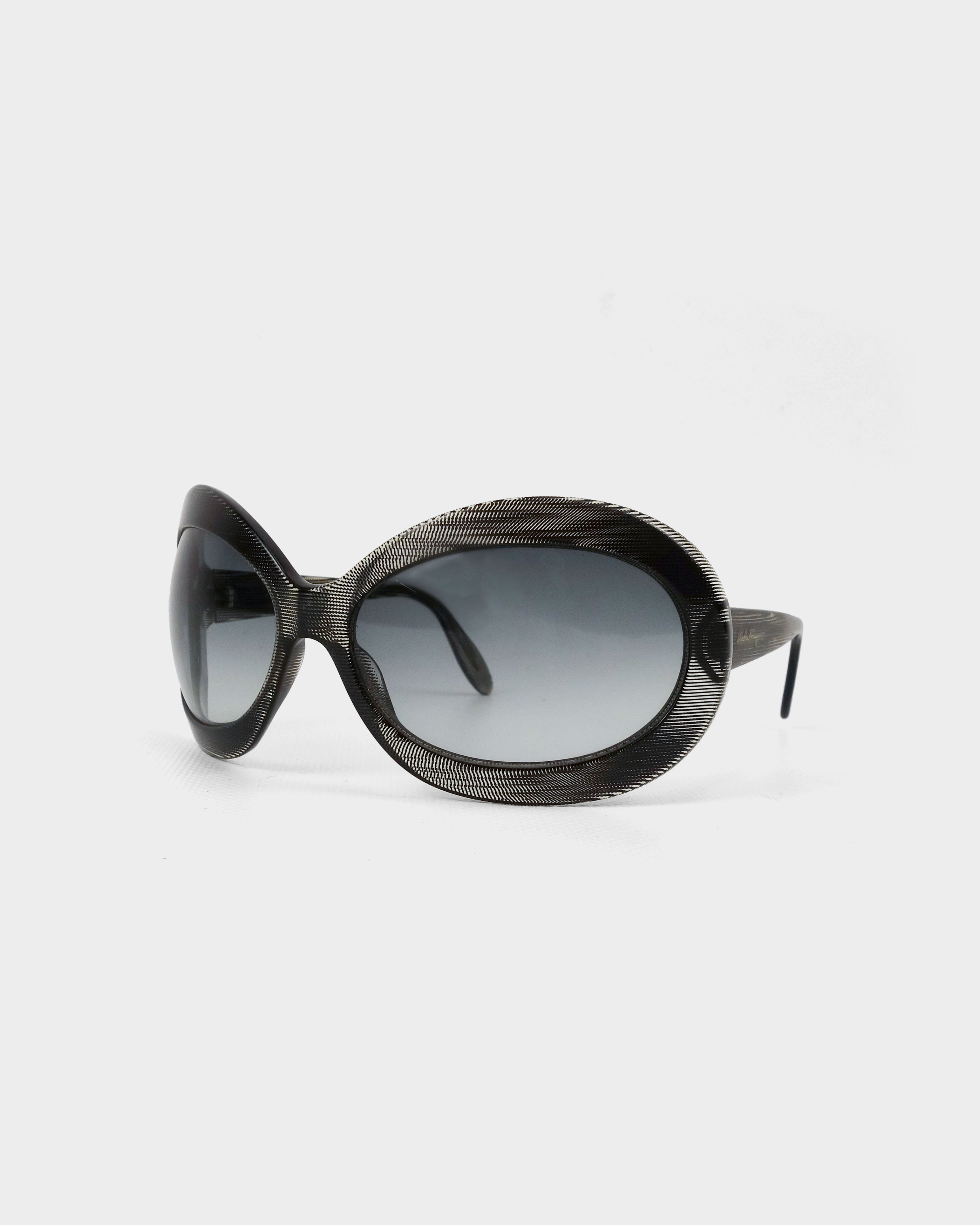 Salvatore Ferragamo Mesh Print Mask Sunglasses 2000's - Vintagetts