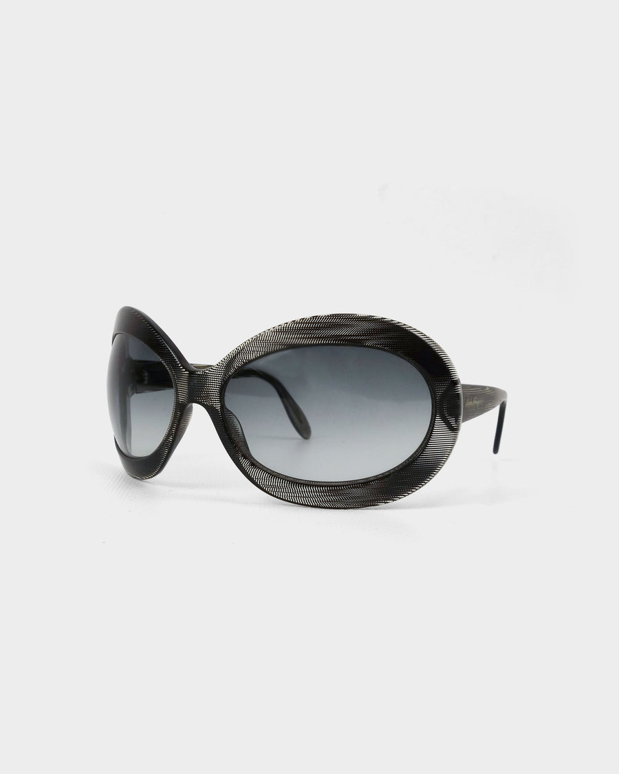 Salvatore Ferragamo Mesh Print Mask Sunglasses 2000's