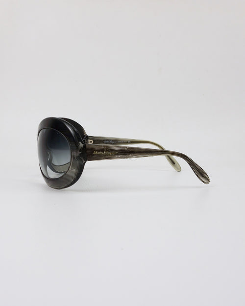 Salvatore Ferragamo Mesh Print Mask Sunglasses 2000's