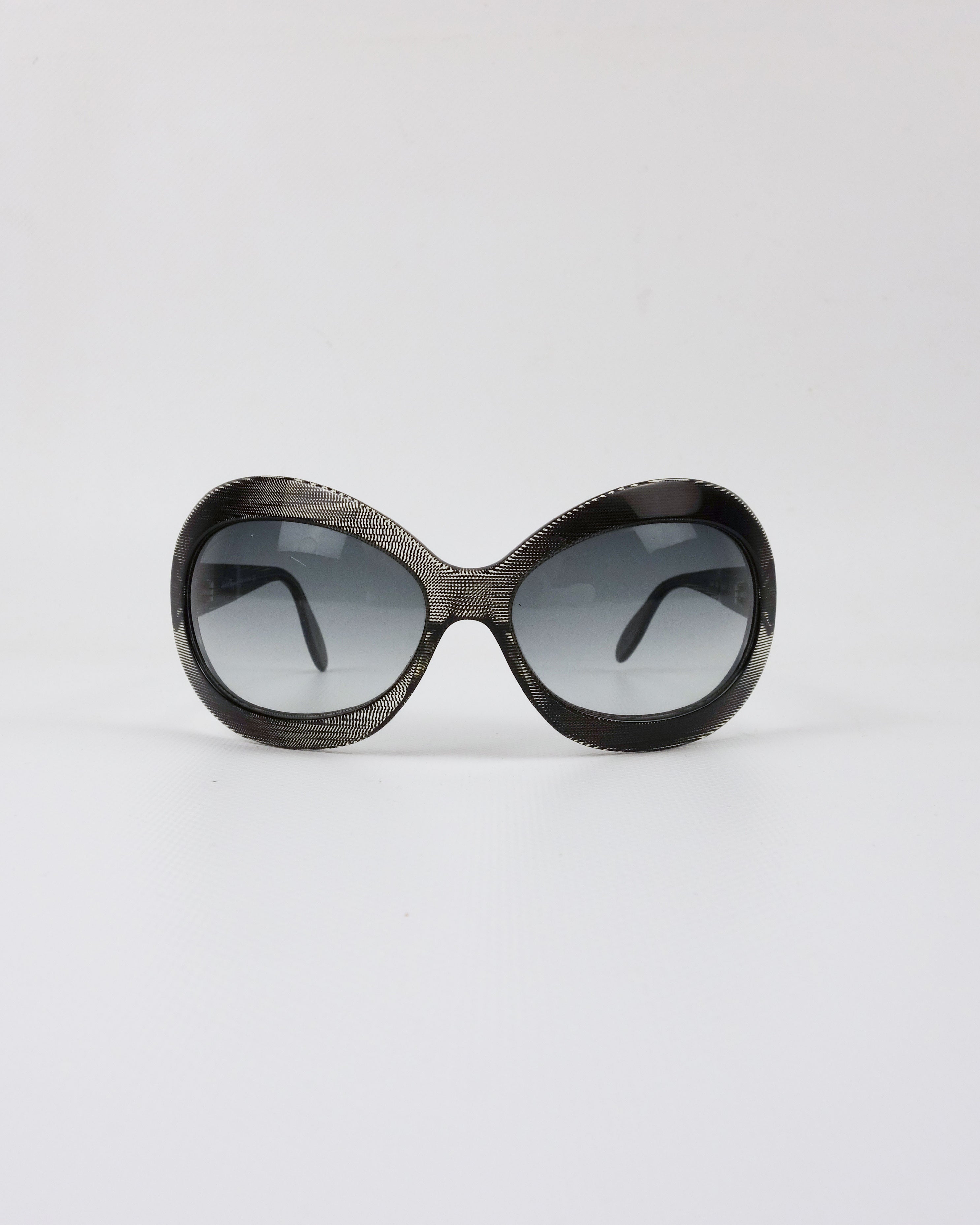 Salvatore Ferragamo Mesh Print Mask Sunglasses 2000's - Vintagetts