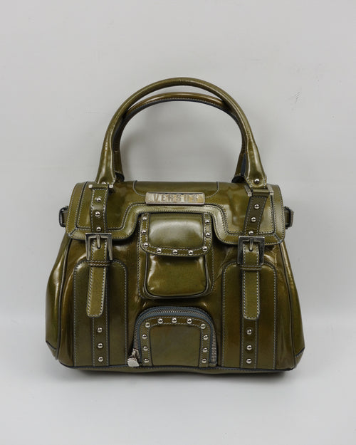 Versace Shiny Green Utility Bag 2000's