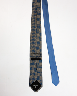 Prada 2-Tone Circles Silk Tie 2000's