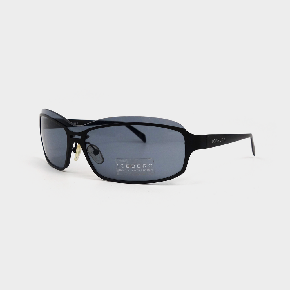 Iceberg Thin Aluminium Frame Black Sunglasses 2000's