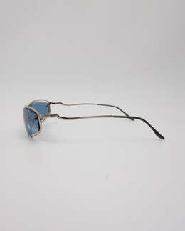 Moschino Silver Frame Blue Lens Sunglasses 2000's