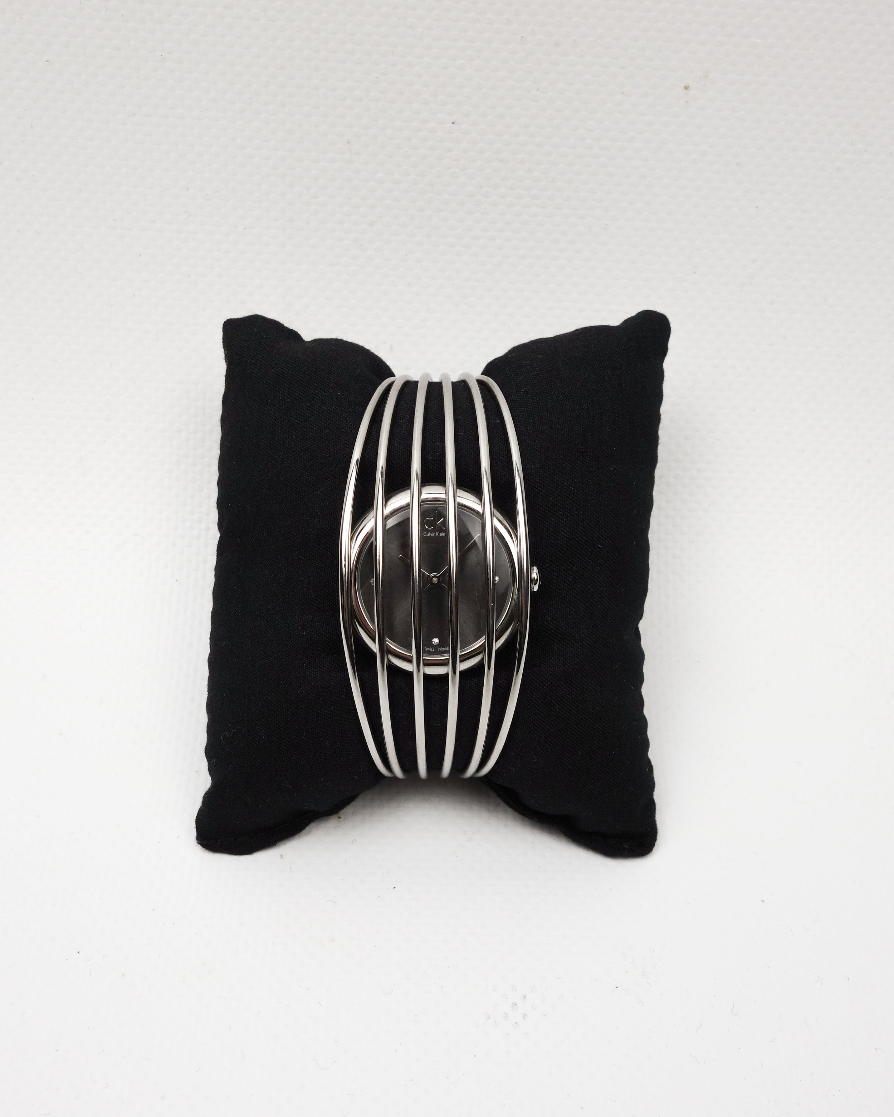 Calvin Klein “Cage” Wire Cuff Metallic Watch 2000's - Vintagetts