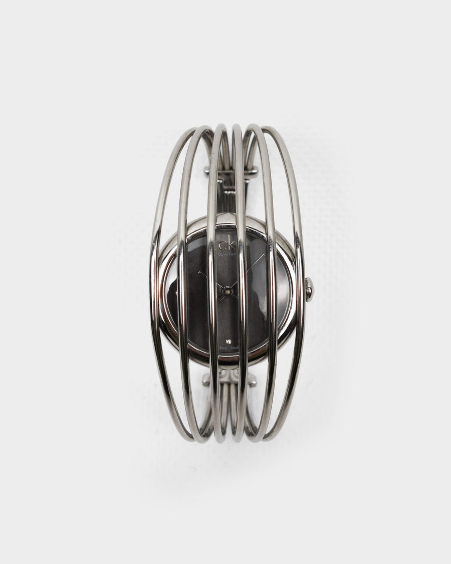 Calvin Klein “Cage” Wire Cuff Metallic Watch 2000's