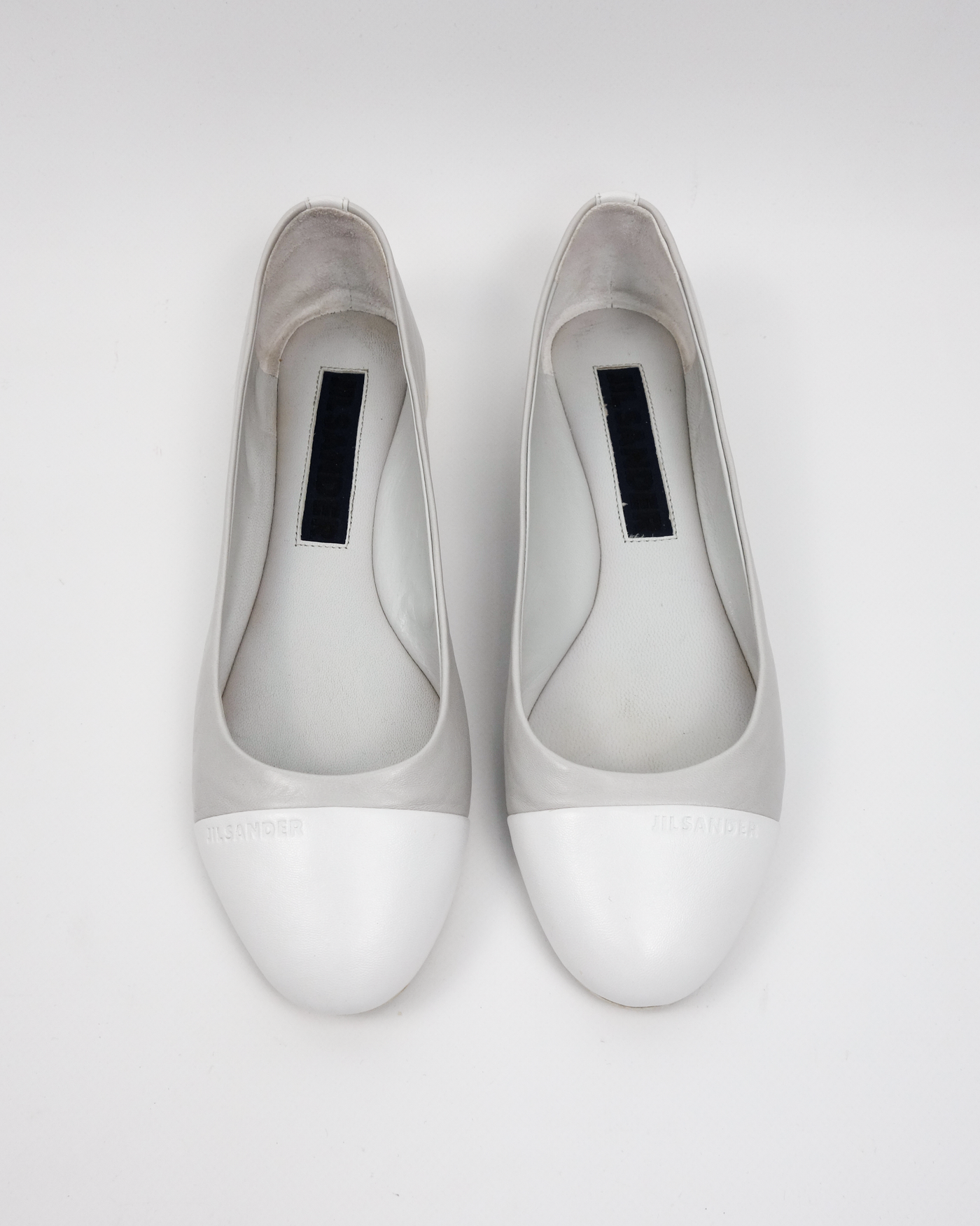 Jil Sander Off-White Leather "Nappa Tennis Shoes" 2000's