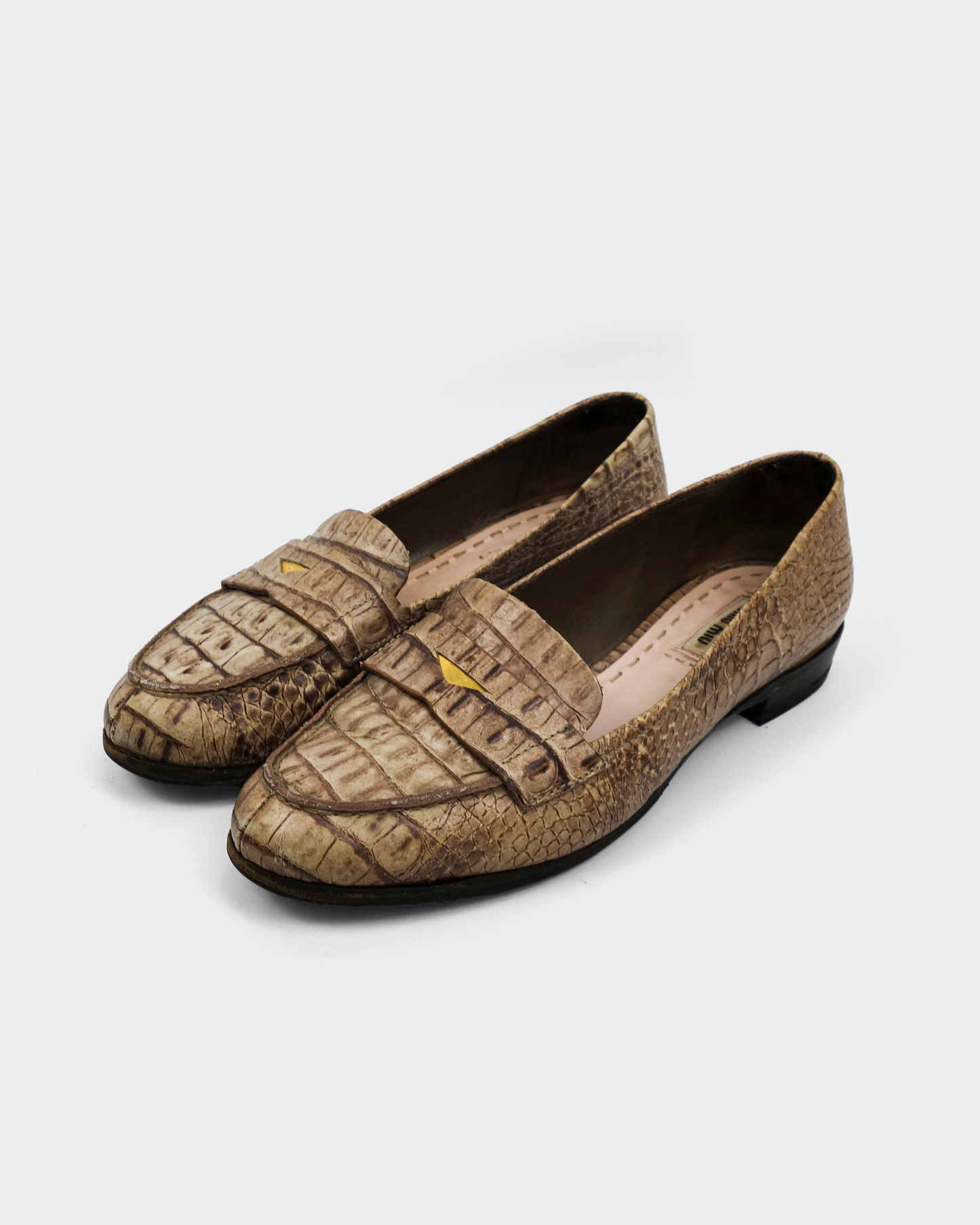 Miu Miu Cocodrile Texture Loafers 2000's