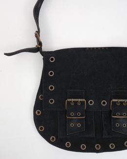 Muxart Black Rivets Suede Shoulder Bag 2000's