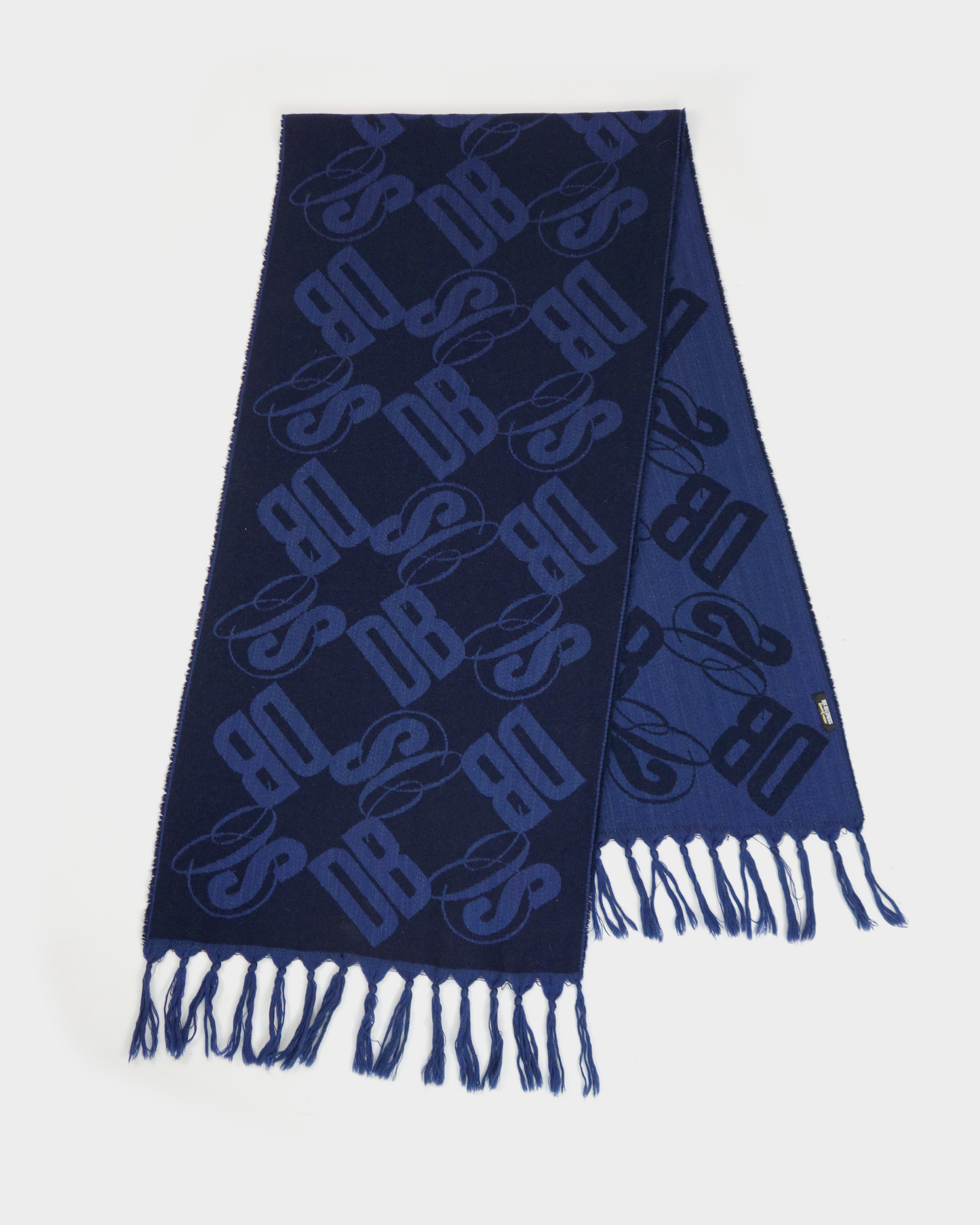 Dirk Bikkembergs Sport 2-Tone Blue Wool Scarf 2000's