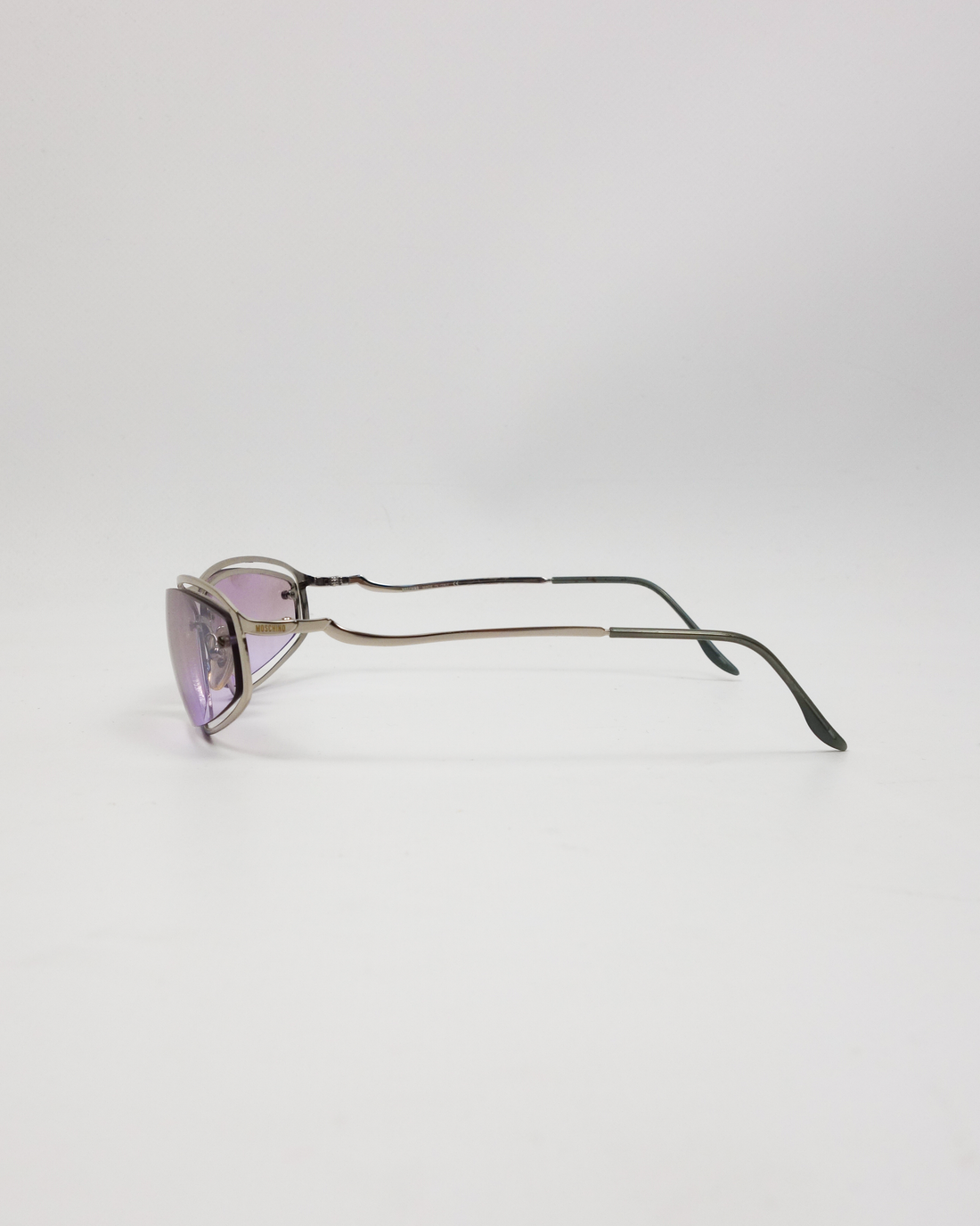 Moschino Silver Frame Purple Lens Sunglasses 2000's