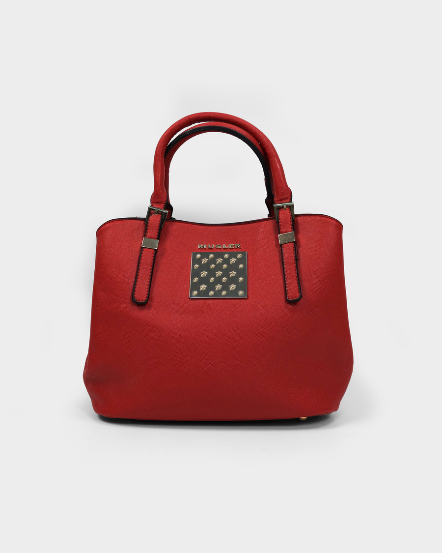 Mugler Textured Red Leather Bag 2000's