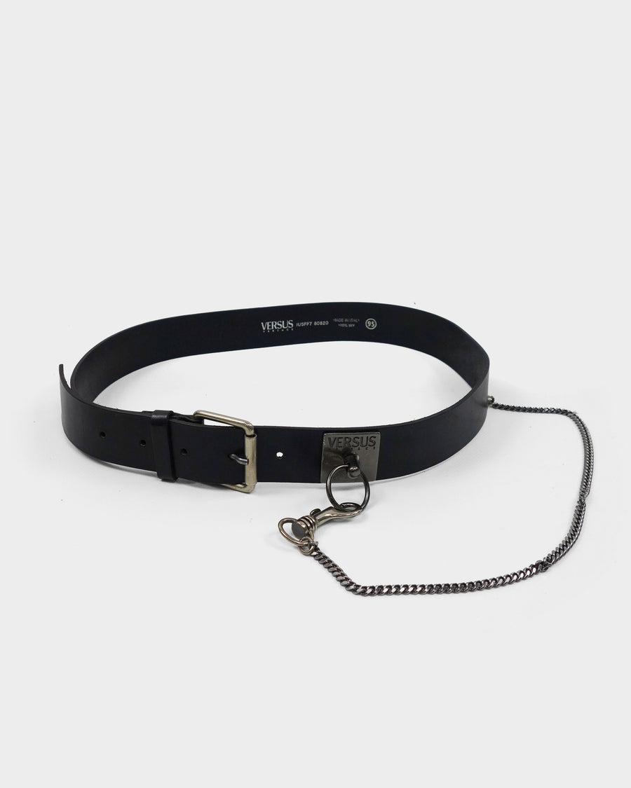 Jil Sander 灰色金色皮革腰带 2000 年代