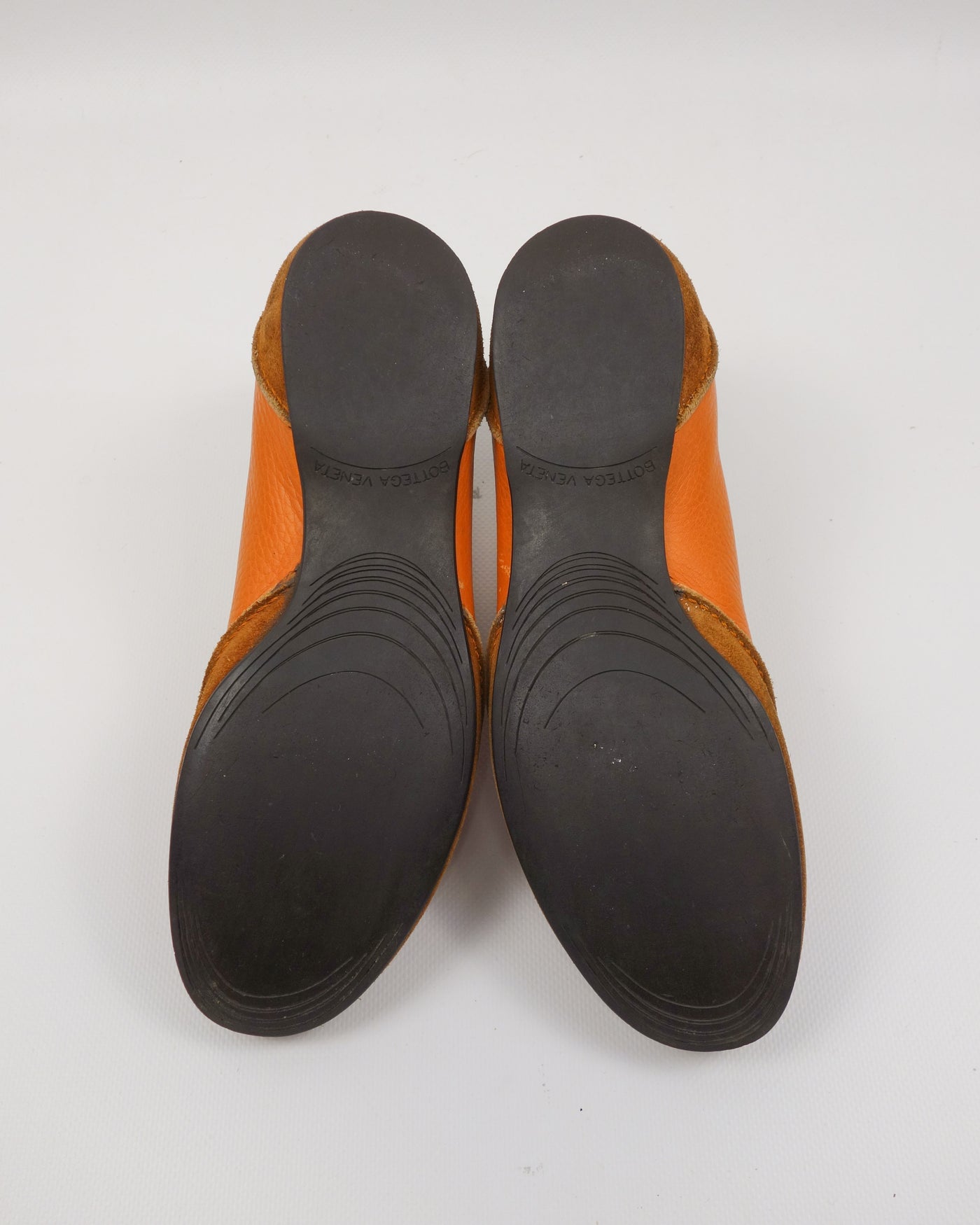 Bottega Veneta Orange Leather Flat Sneakers 2000's