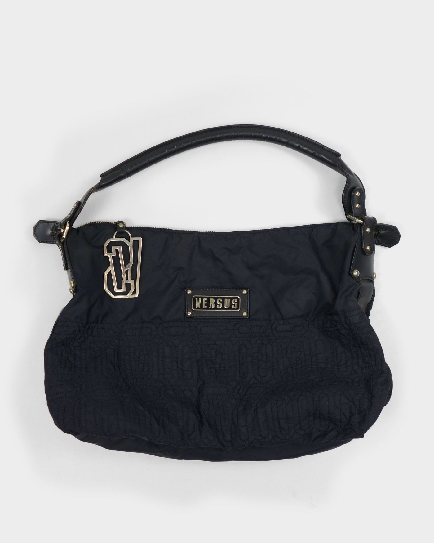 Versace Versus Black Nylon + Leather Bag 2000's