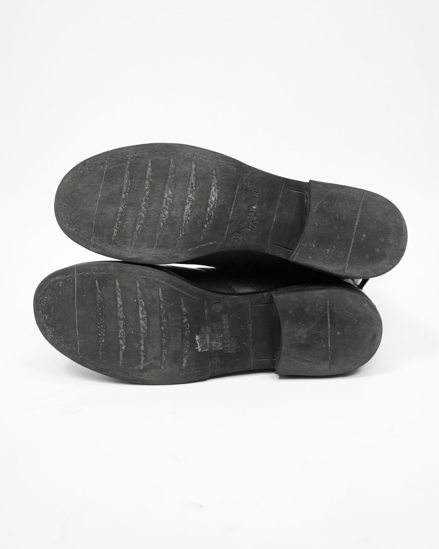 Jil Sander Black Belted Leather Boots 1990's