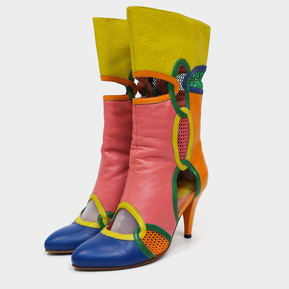 Diesel Multicolor High-Heeled Boots 1990's