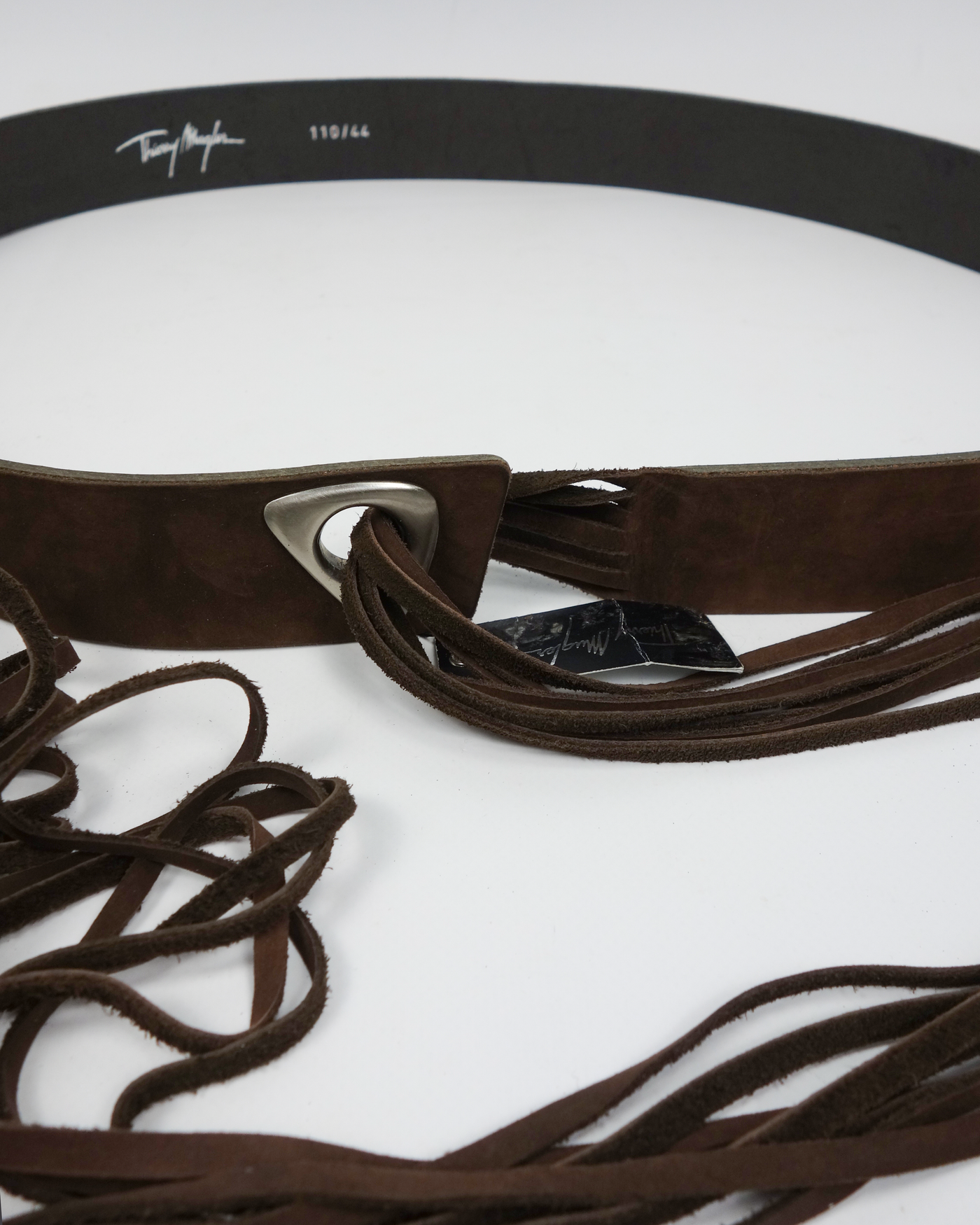 Thierry Mugler Brown Leather Fringes Belt 2000's