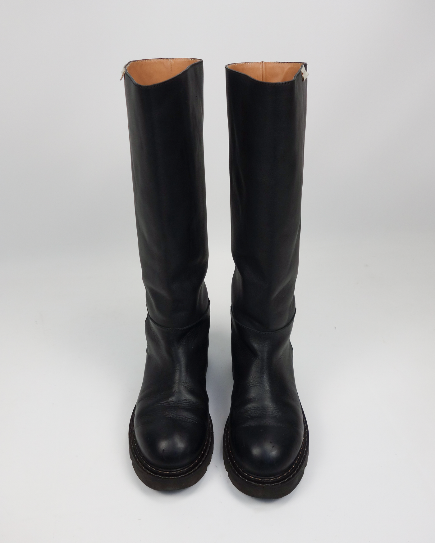 Marni Black Leather High Boots 2000's