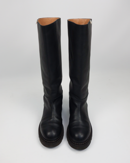 Marni Black Leather High Boots 2000's
