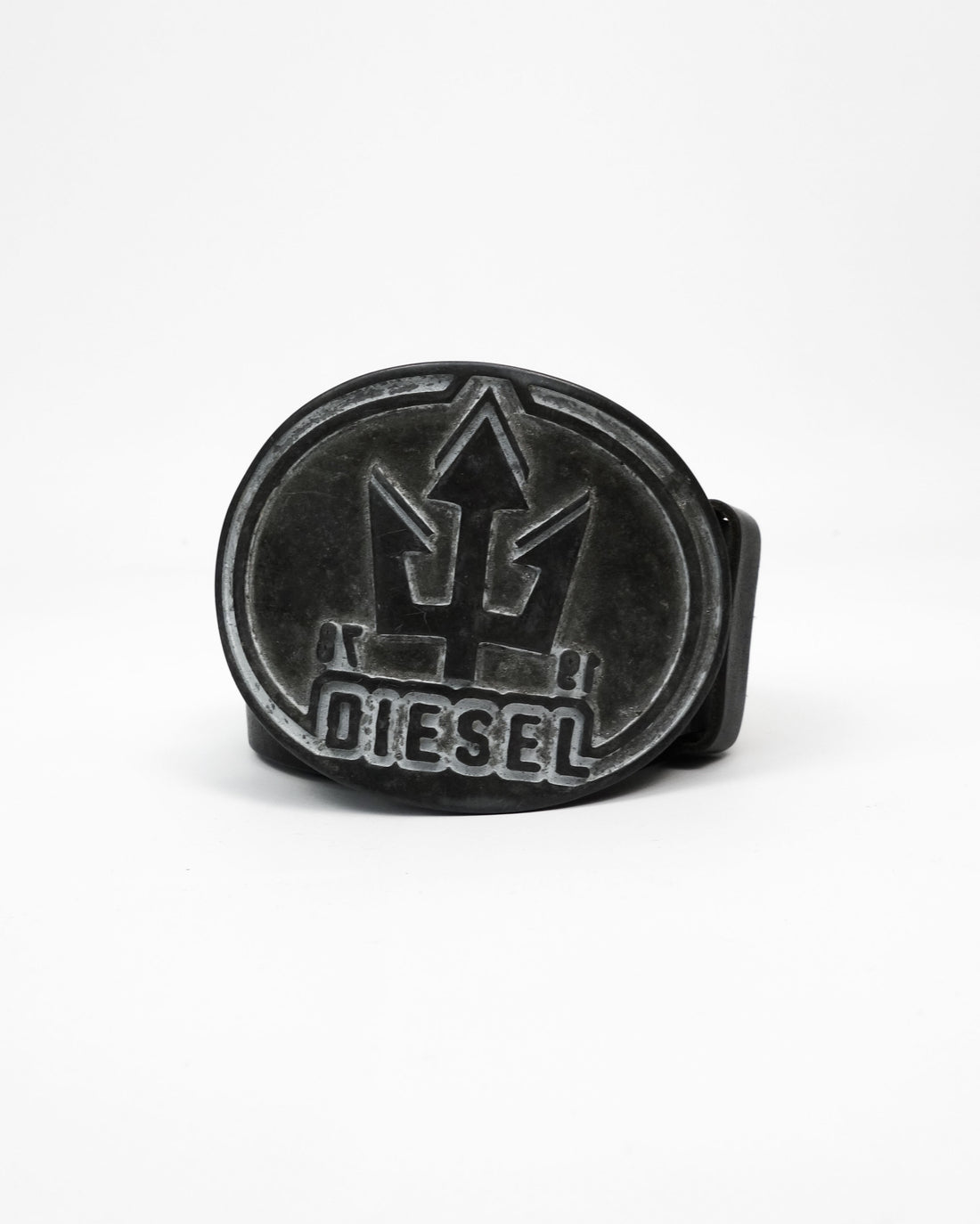 Diesel "Trident" Black Leather Belt 90's