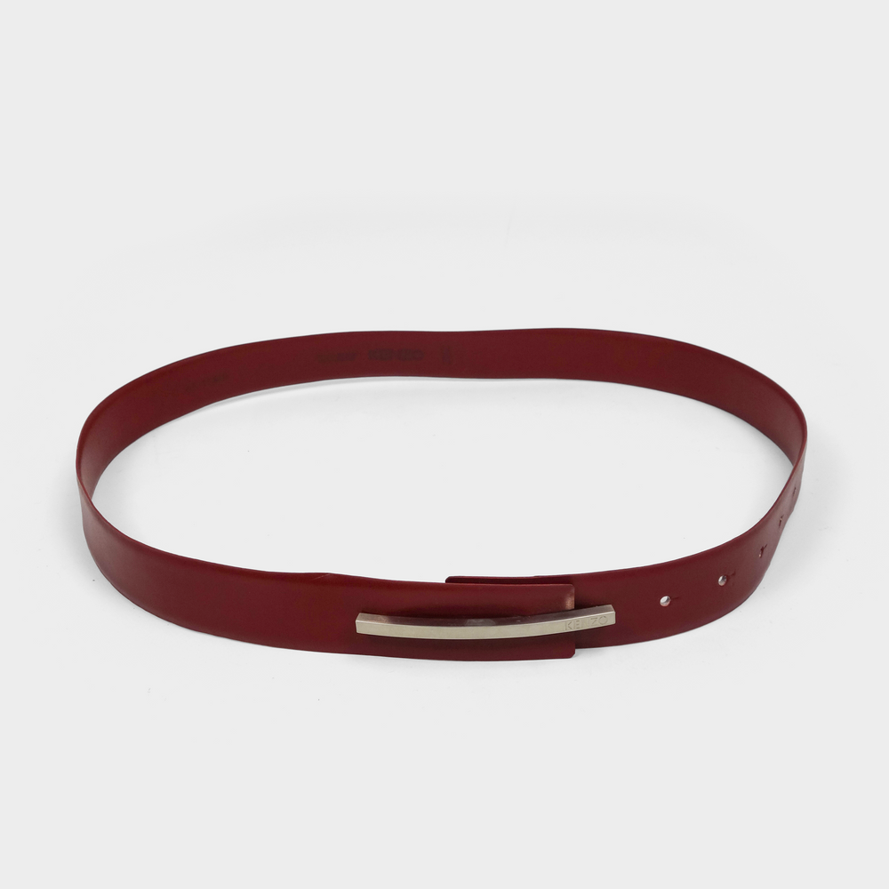 Kenzo Red Leather Thin Belt 1990's