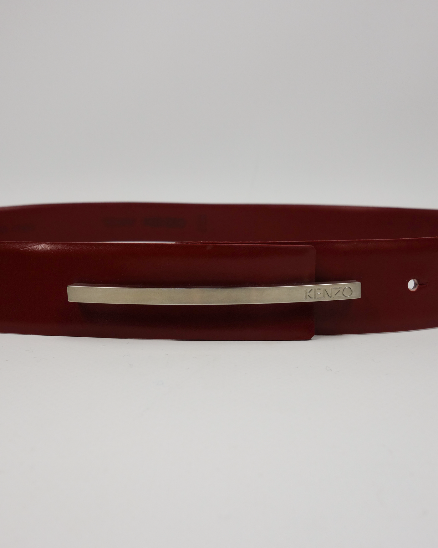 Kenzo Red Leather Thin Belt 1990's