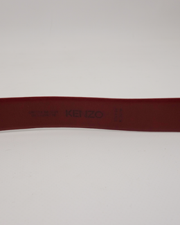 Kenzo Red Leather Thin Belt 1990's