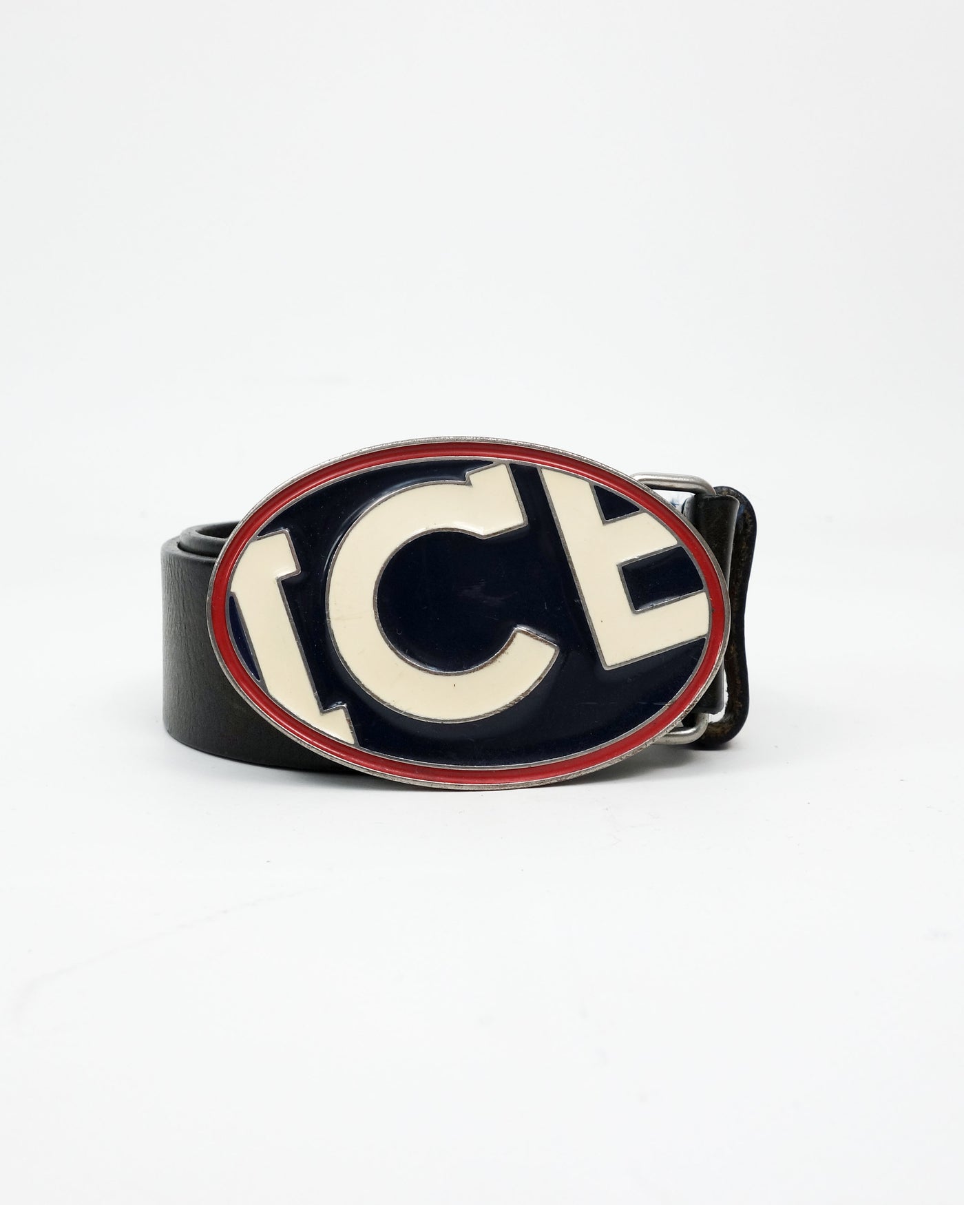 Iceberg Big Logo Leather Belt 2000's