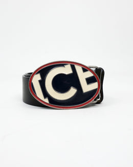 Iceberg Big Logo Leather Belt 2000's