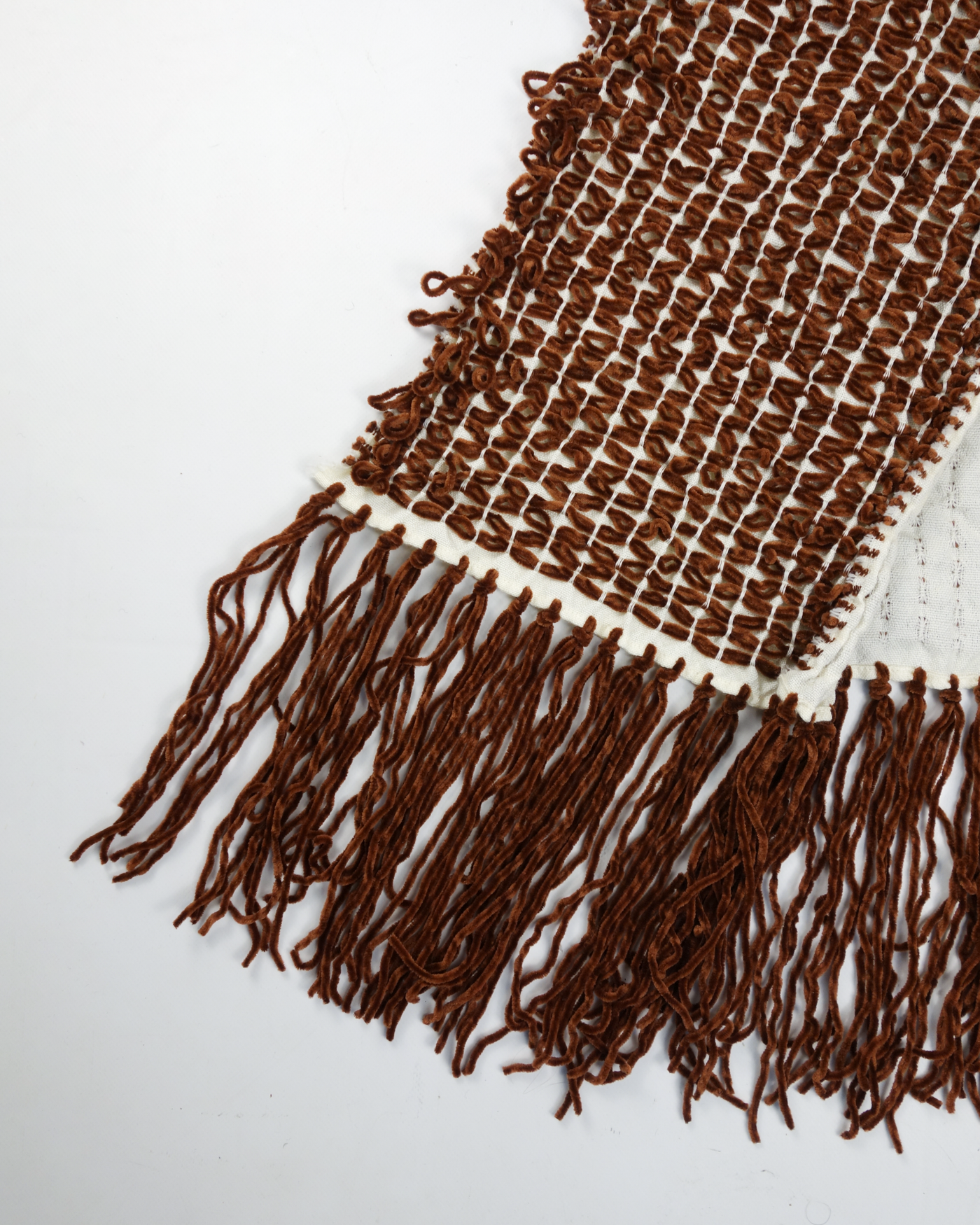 Etro 2-Texture Brown Wool Scarf 2000's