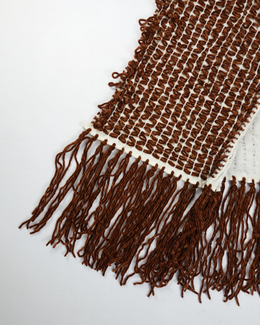 Etro 2-Texture Brown Wool Scarf 2000's