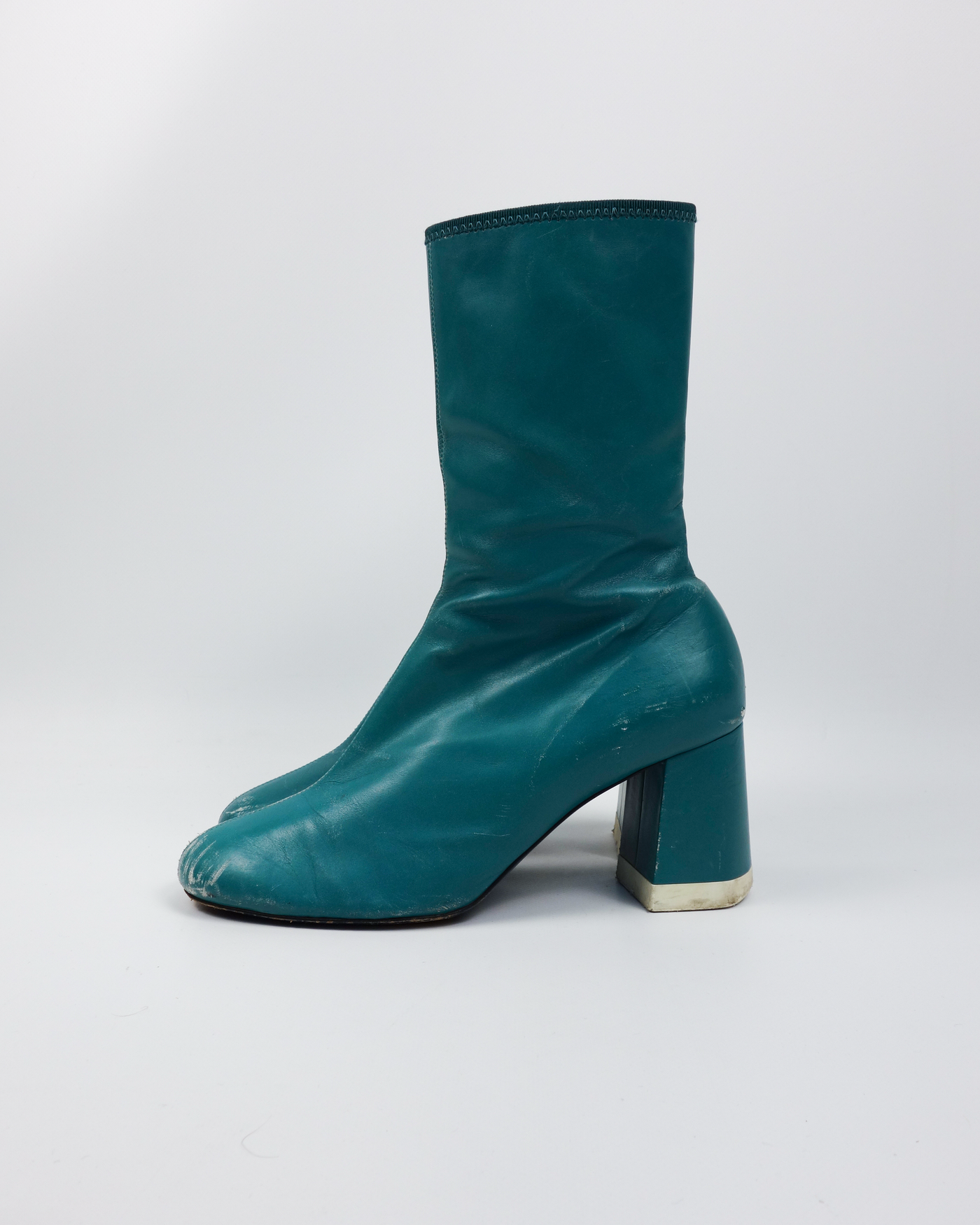 Jil Sander Aquamarine Distressed heel Boots 2000's