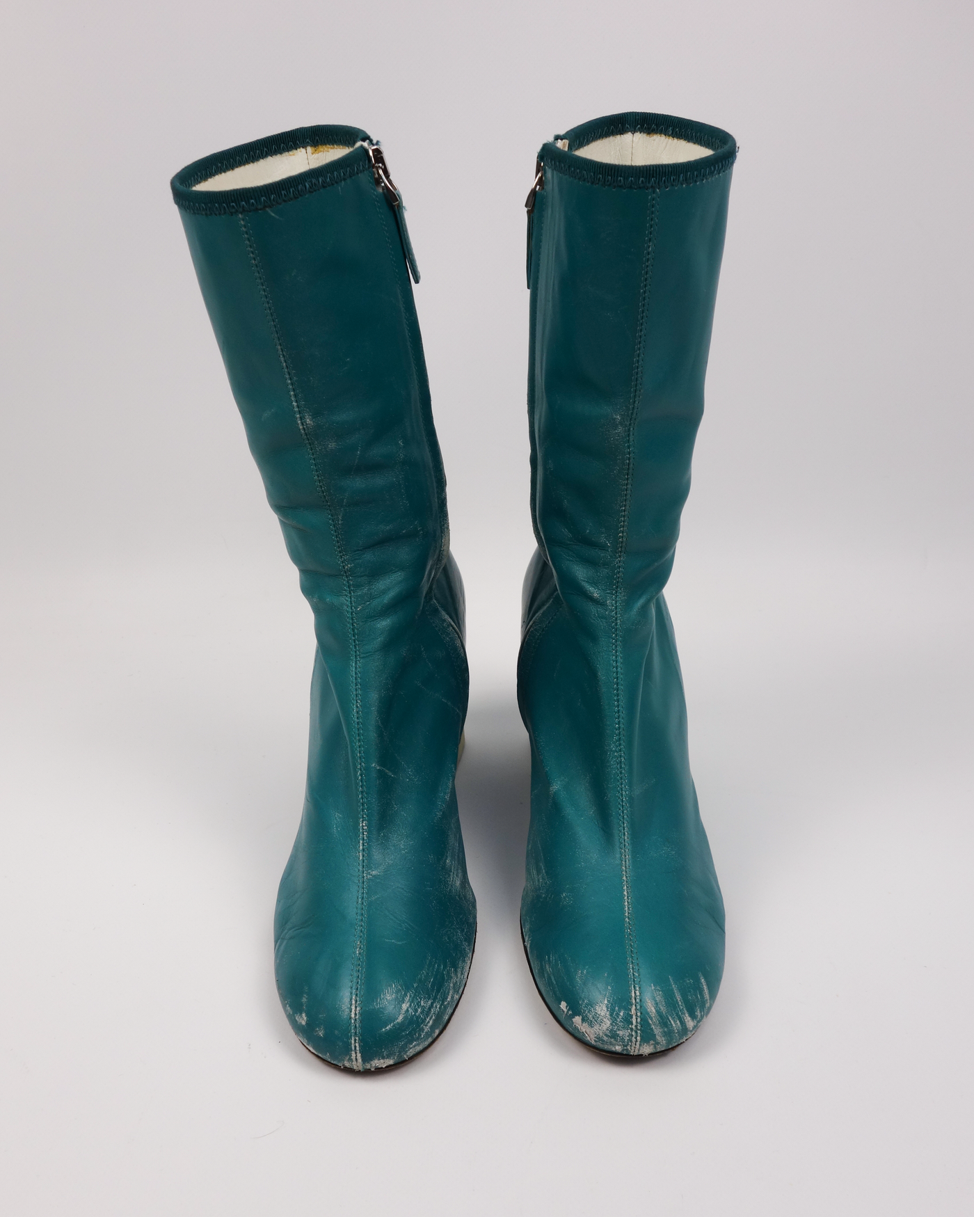 Jil Sander Aquamarine Distressed heel Boots 2000's