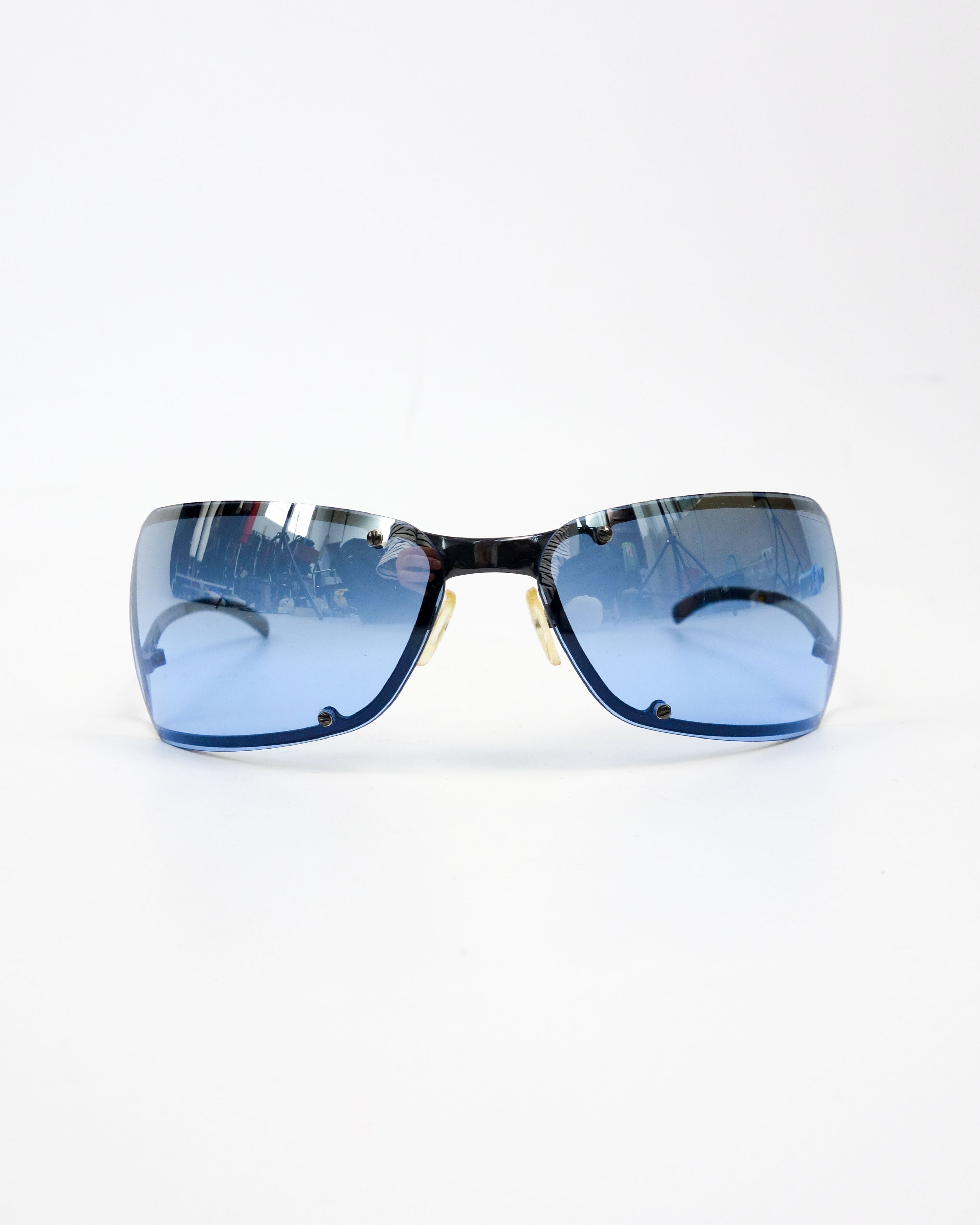 Deadstock Early 2000s Frameless Blue Sunglasses Glasses - Etsy