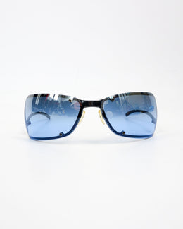 Diesel Cold-Frame Blue Smoked Sunglasses 2000's
